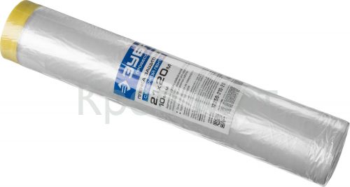 ЗУБР 20 м x 2.1 м, 10 мкм, HDPE, пленка укрывная с клейкой лентой, Профессионал (12250-210-20)