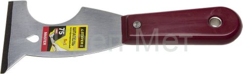 STAYER 75 мм, пластиковая ручка, стальной, многофункциональный шпатель (10031)