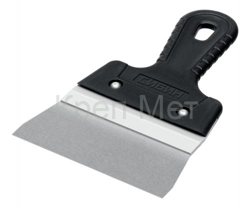 СИБИН 150 мм, усиленный фасадный нержавеющий шпатель с алюминиевой направляющей (10083-15)