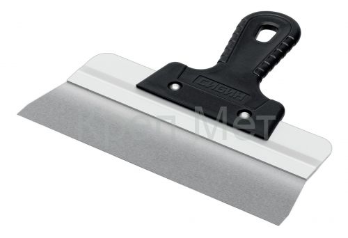 СИБИН 250 мм, усиленный фасадный нержавеющий шпатель, алюминиевая направляющая, 1к ручка (10083-25)