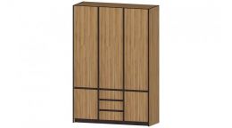 Бостон Шкаф 3-х створчатый (ш1492*г560*в2200мм) Дуб вотан/венге