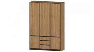 Бостон Шкаф 3-х створчатый (ш1492*г560*в2200мм) Дуб вотан/венге