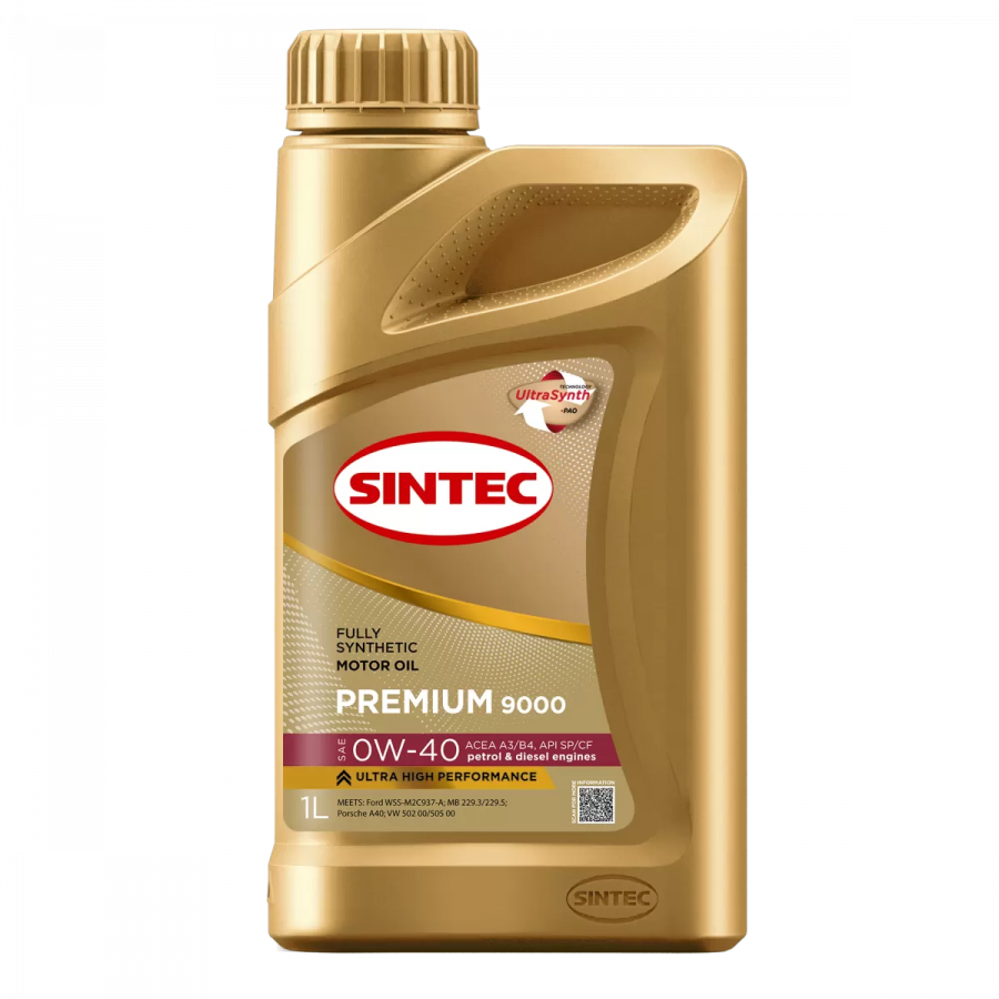Sintec Premium 9000 0W-40 A3/B4 SP/CF, 1л