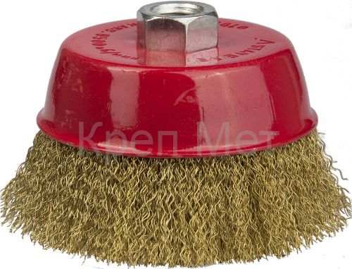 STAYER 100 мм, витая стальная латунированная проволока 0.3 мм, чашечная щетка-крацовка для УШМ, Professional (35125-100)