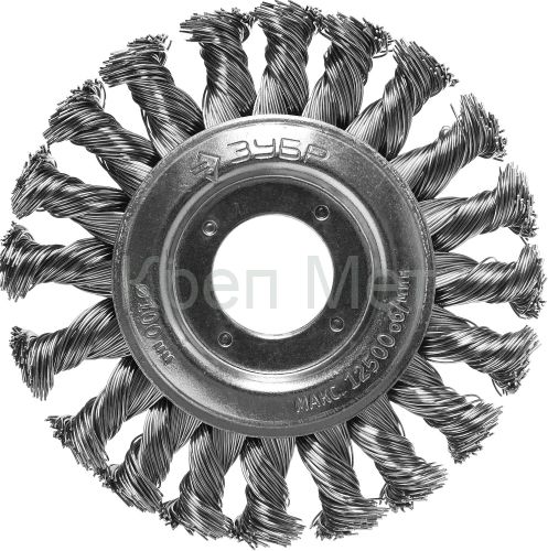 ЗУБР 100 мм, стальная проволоки 0.5 мм, щетка дисковая для УШМ, Профессионал (35190-100)