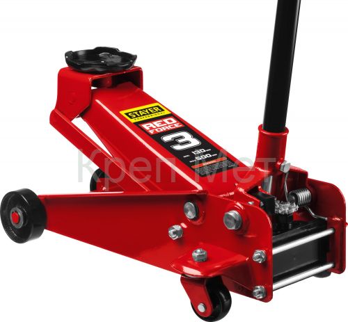 STAYER F-30 RED FORCE, 3 т, 130 - 350 мм, подкатной домкрат с высоким подъемом для СТО, Professional (43150-3)