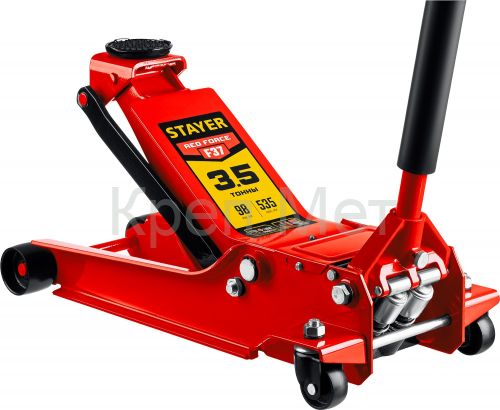 STAYER F-37 RED FORCE, 3.5 т, 98 - 535 мм, универсальный подкатной домкрат для СТО, Professional (43158-3.5)