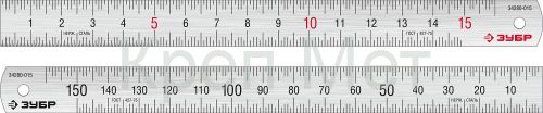 ЗУБР Про-15, длина 0.15 м, усиленная нержавеющая линейка, Профессионал (34280-015)