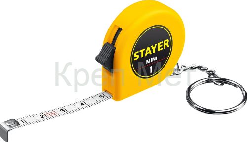STAYER Mini, 1 м х 6 мм, рулетка-брелок (34140-1)