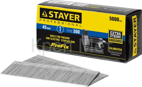 STAYER тип 18GA (47/300/F), 45 мм, 5000 шт, гвозди для нейлера, Professional (31530-45)