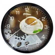 Часы настенные 30*30см круглые КОФЕ (1671)
