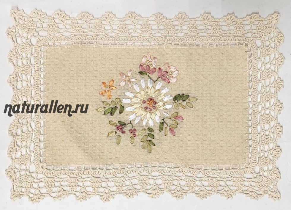 Скатерть-салфетка с кружевом из 100% хлопка (45*30 см)