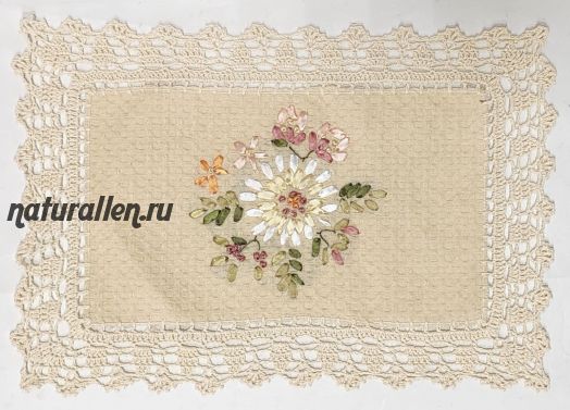 Скатерть-салфетка с кружевом из 100% хлопка (45*30 см)