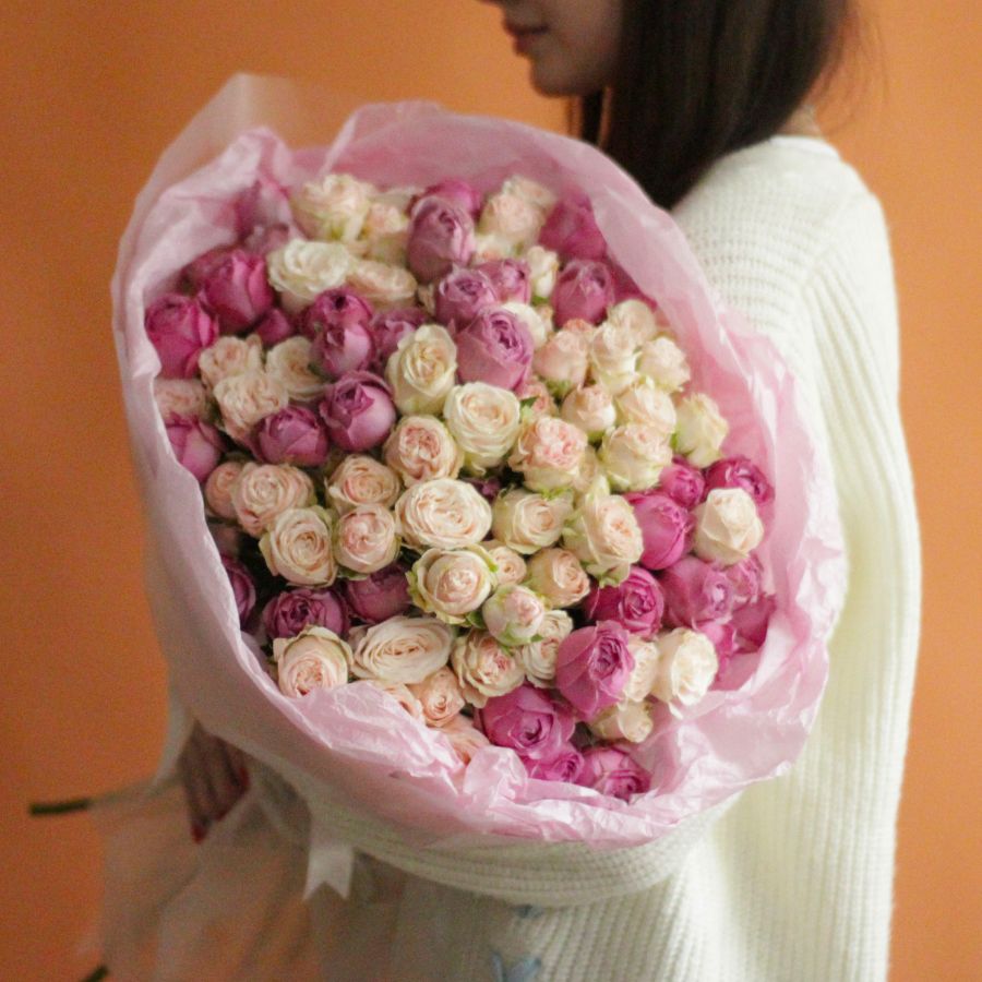 Микс из пионовидных роз 25 шт.