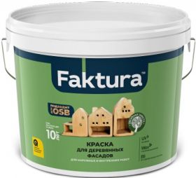 Краска для Деревянных Фасадов Faktura 2.7л Биозащитная, Акриловая с Воском, Белая / Фактура