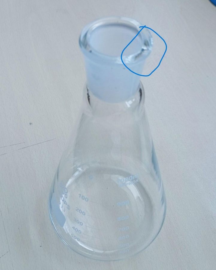 Колба коническая 5drops КН-1-1000, 1000 мл, стекло Boro 3.3, градуированная, шлиф 29/32