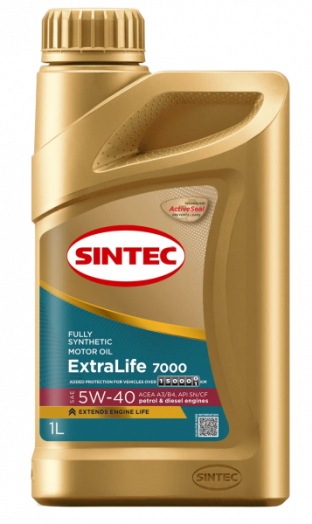 Sintec ExtraLife 7000 5W-40 A3/B4 SN/CF, 1л