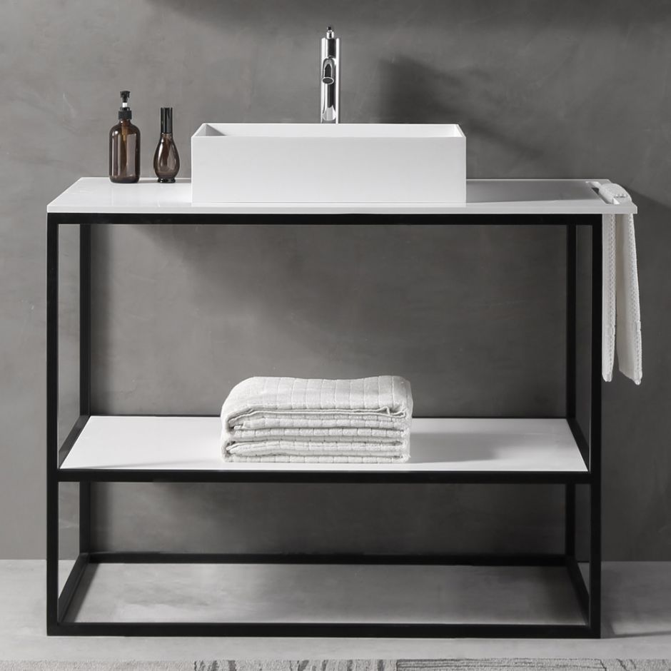 Изображение Консоль под раковину ABBER Stein AS2631 напольная, белая матовая