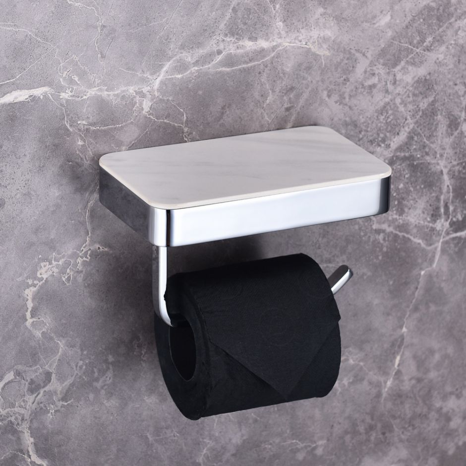 Бумагодержатель с полкой для телефона ABBER Westen AA1730 хром ФОТО