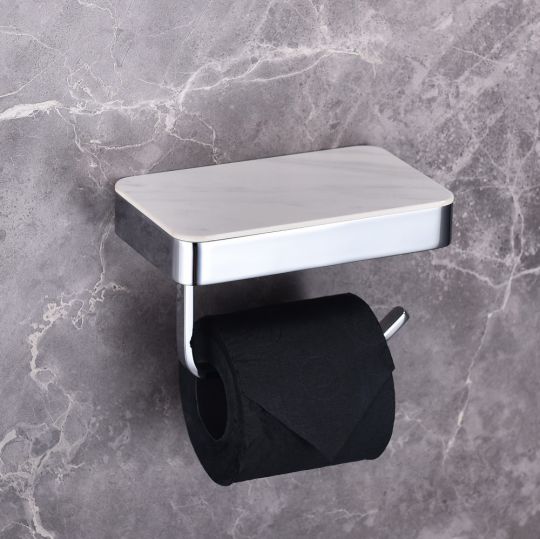 Бумагодержатель с полкой для телефона ABBER Westen AA1730 хром схема 3