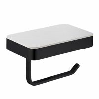 Бумагодержатель с полкой для телефона ABBER Westen AA1730B черный матовый схема 1