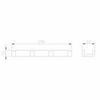 Вешалка на 4 крючка ABBER Westen AA1751 хром схема 2