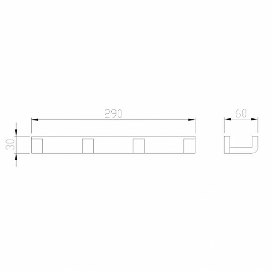 Вешалка на 4 крючка ABBER Westen AA1751 хром схема 2