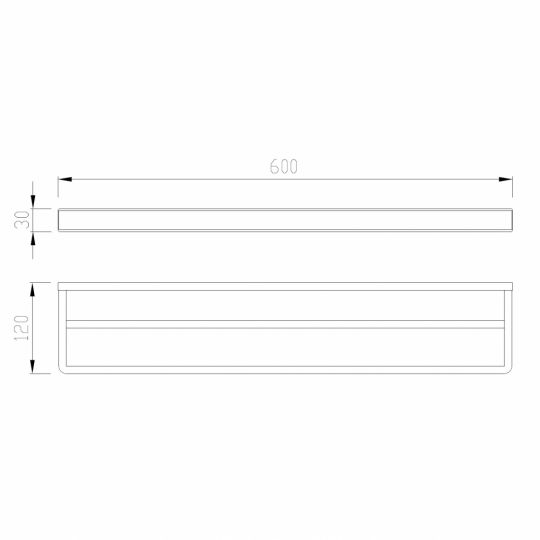 Полотенцедержатель двойной ABBER Westen AA1756 хром схема 2