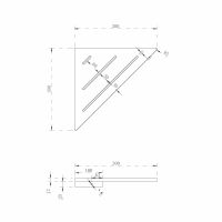 Угловая полочка для ванной комнаты ABBER Stein AS1652 белая матовая схема 2