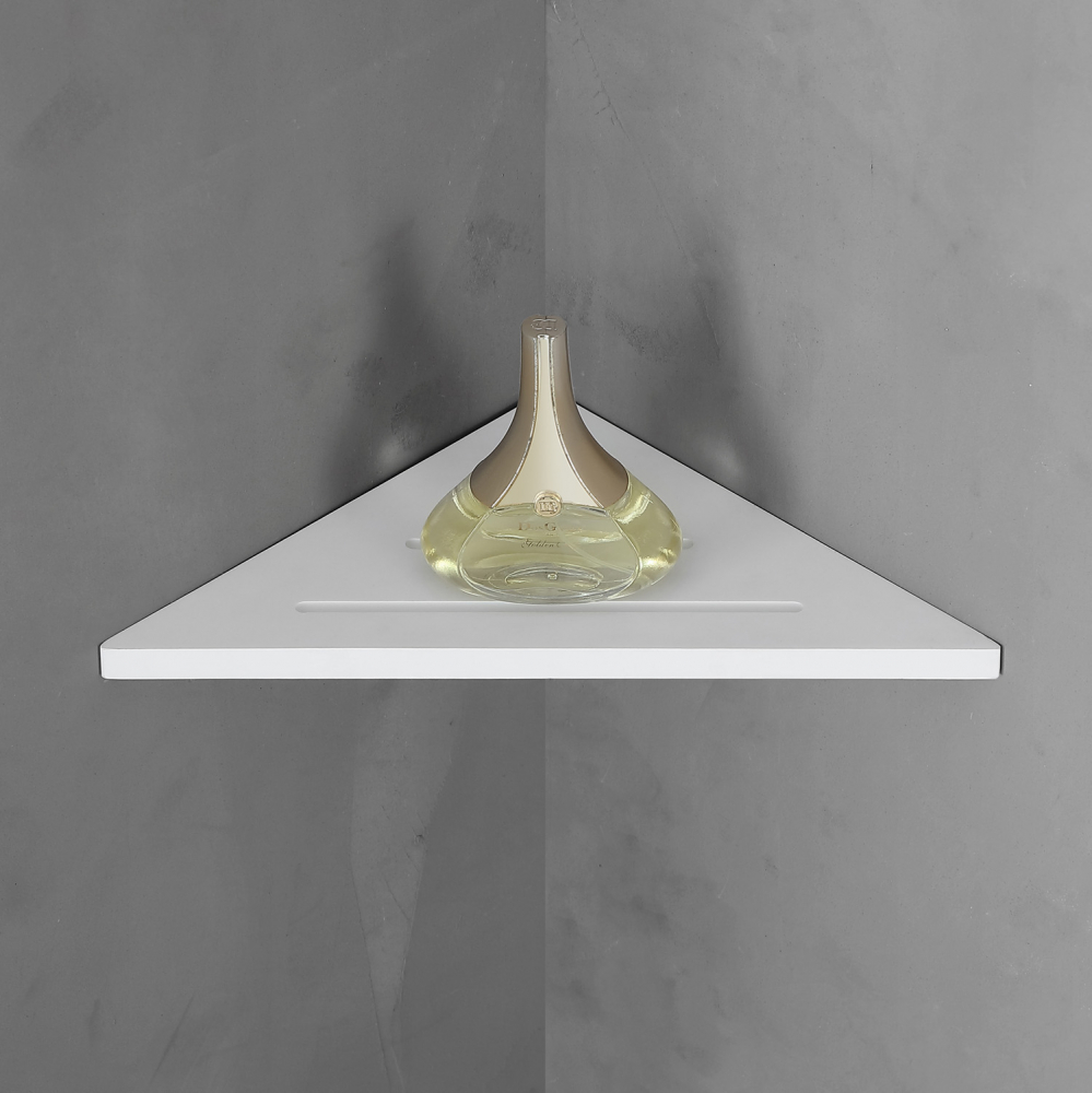 Угловая полочка для ванной комнаты ABBER Stein AS1652L белая матовая цена от 7 013 ₽ Фото Угловая полочка для ванной комнаты ABBER Stein AS1652L белая матовая