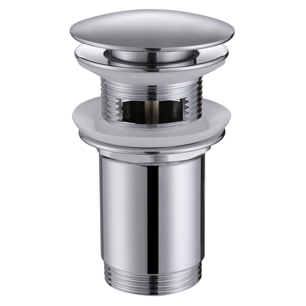 Донный клапан ABBER AF0010 с переливом, клик-клак, хром цена от 2 300 ₽ Фото Донный клапан ABBER AF0010 с переливом, клик-клак, хром