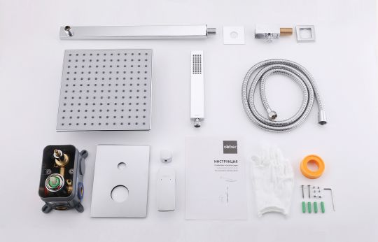 Душевая система ABBER Weiss Insel AF8018 скрытого монтажа без излива, хром схема 3