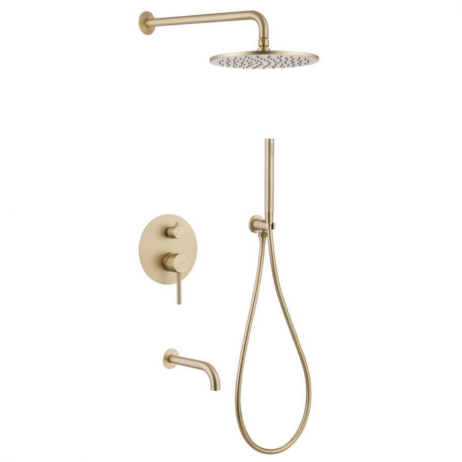 Изображение Душевая система ABBER Wasser Kreis AF8117G скрытого монтажа с изливом, золото матовое