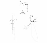 Душевая система ABBER Wasser Kreis AF8121B скрытого монтажа без излива, черная матовая схема 2 Душевая система ABBER Wasser Kreis AF8121B скрытого монтажа без излива, черная матовая схема 2