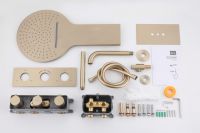 Душевая система ABBER Wasser Kreis AF8150G скрытого монтажа с изливом, термостат, золото матовое схема 3