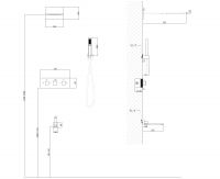 Душевая система ABBER Daheim AF8253 скрытого монтажа с изливом, термостат, хром схема 2