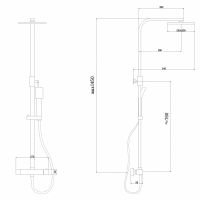 Душевая стойка ABBER Daheim AF8260L с термостатом без излива, хром схема 2