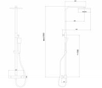 Душевая стойка ABBER Daheim AF8260WL с термостатом без излива, белый матовый схема 2