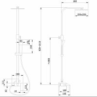 Душевая стойка ABBER Wasserfall AF8616NGL с изливом, никель схема 2