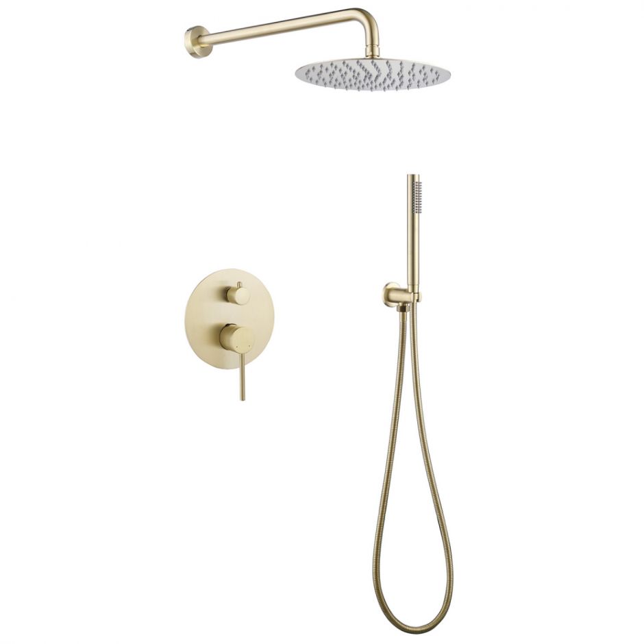 Изображение Душевая система ABBER Emotion AF8818G скрытого монтажа без излива, золото матовое