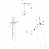 Душевая система ABBER Emotion AF8821B скрытого монтажа без излива, черная матовая схема 2