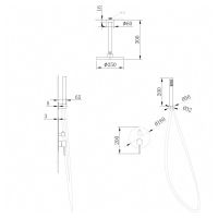 Душевая система ABBER Emotion AF8821NG скрытого монтажа без излива, никель схема 2