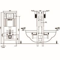 Инсталляция двойная самонесущая ABBER AC0106 для двух подвесных унитазов схема 2