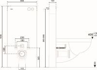 Инсталляционный модуль внешнего монтажа ABBER AC0107MB для подвесного унитаза, черный схема 2