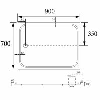 Душевой поддон ABBER AD3C097 90х70 прямоугольный, акриловый, белый схема 2