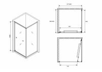 Душевой уголок ABBER Schwarzer Diamant AG0A090 90х90 см схема 2