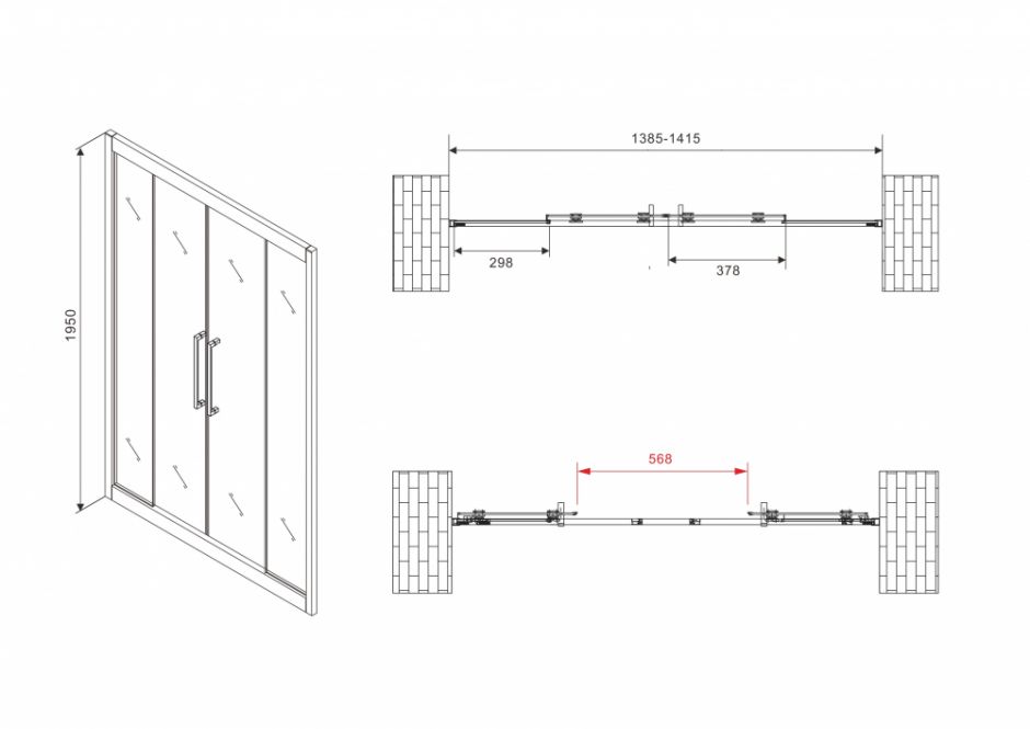 Душевая дверь ABBER Schwarzer Diamant AG33140BH 140 см ФОТО