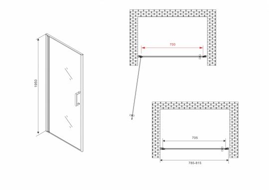 Душевая дверь ABBER Sonnenstrand AG04080 80 см схема 2