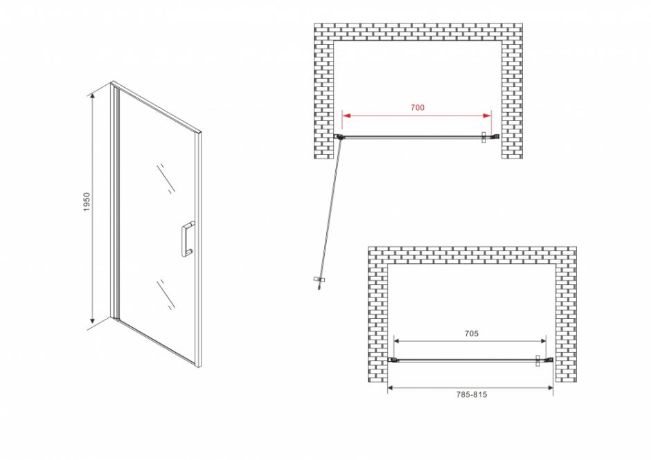 Душевая дверь ABBER Sonnenstrand AG04080B 80 см ФОТО