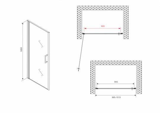 Душевая дверь ABBER Sonnenstrand AG04100M 100 см схема 2